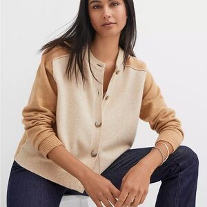 LOFT Colorblock Saddle Sleeve Cardigan